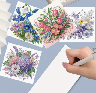 Preview: Diamond Painting 6 Stück Blumenstrauss